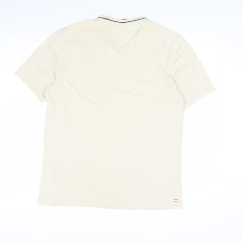 Slazenger Men's Beige V-Neck T-Shirt Medium