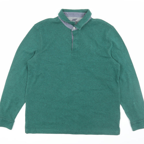Lands' End Men's Green Henley Sweatshirt XL