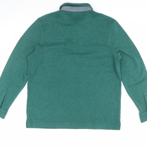 Lands' End Men's Green Henley Sweatshirt XL