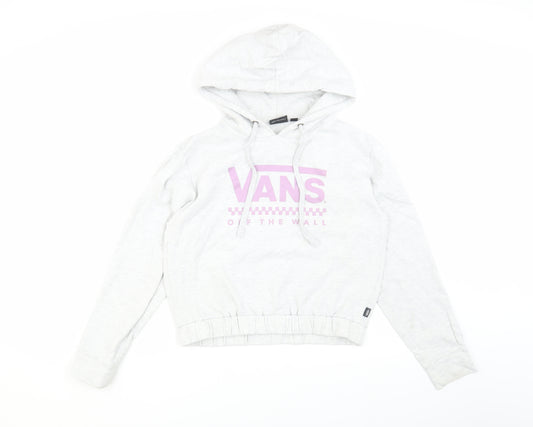 Vans Women's Grey Logo Pullover Hoodie, M Casual