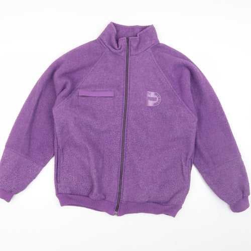 Puma Women's Purple Fleece Jacket, Size M, Casual Style