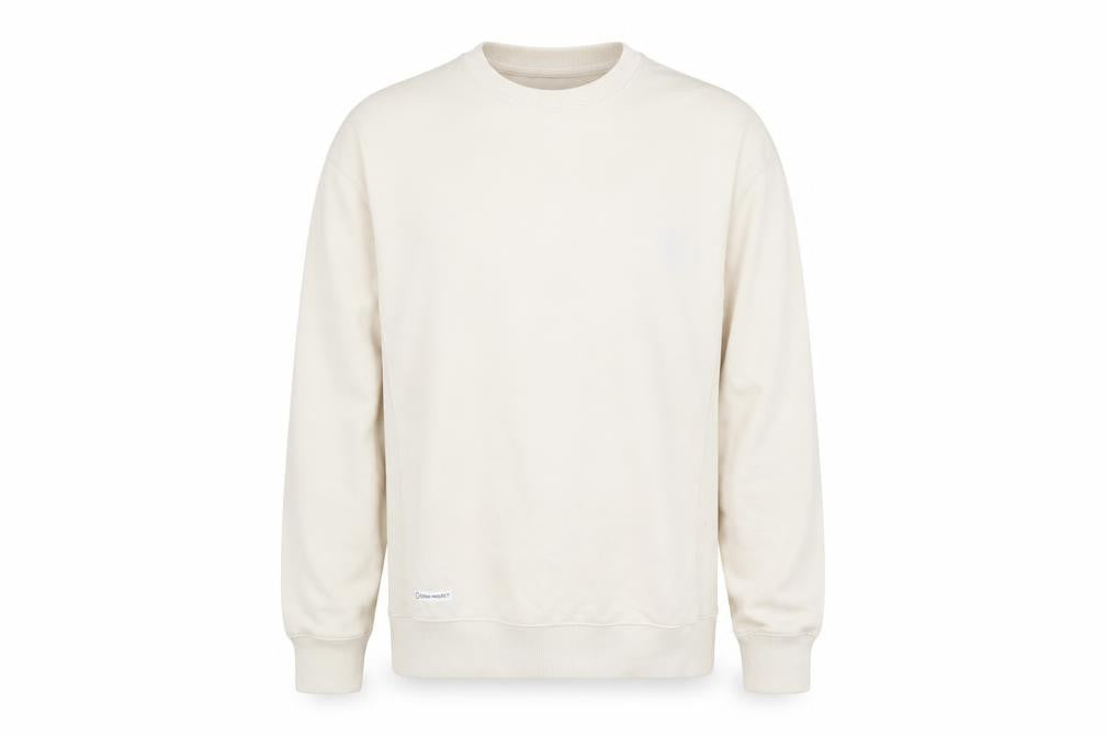 Front view of Denim Project Men's Ivory Sweatshirt Pullover L