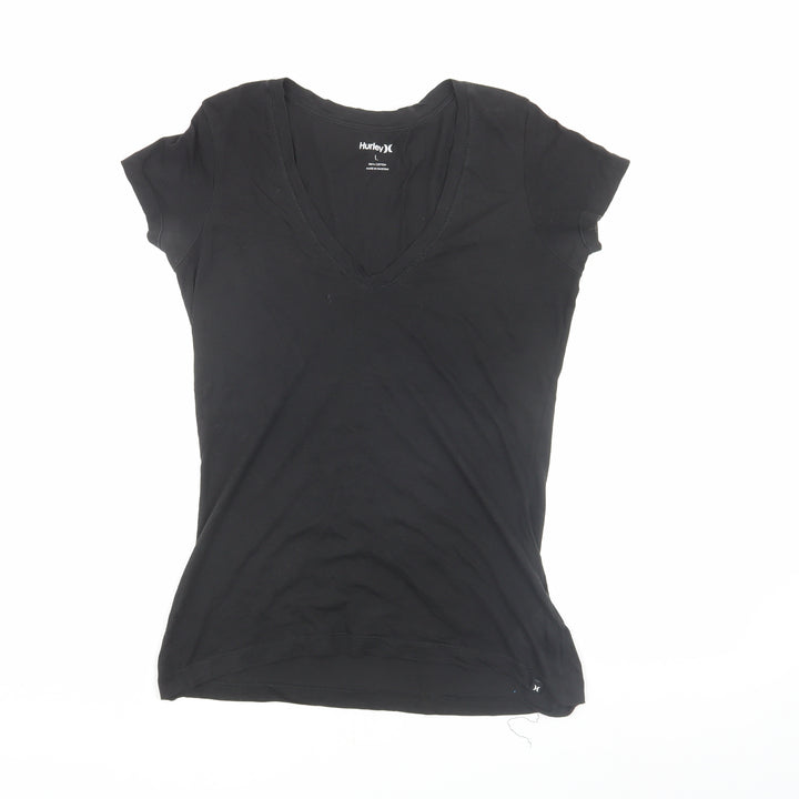 Hurley Women's Black V-Neck T-Shirt L