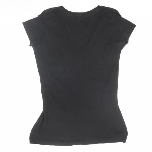 Hurley Women's Black V-Neck T-Shirt L