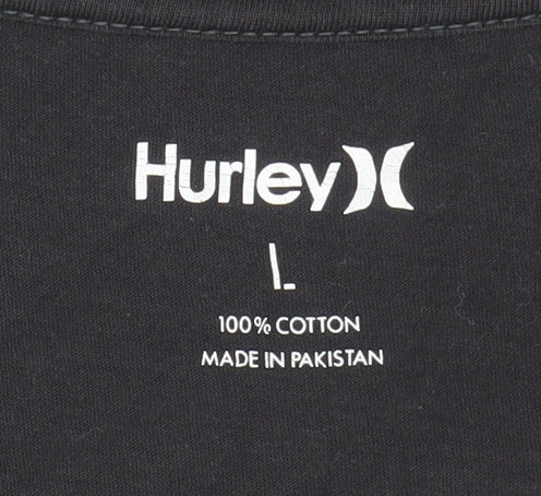 Hurley Women's Black V-Neck T-Shirt L