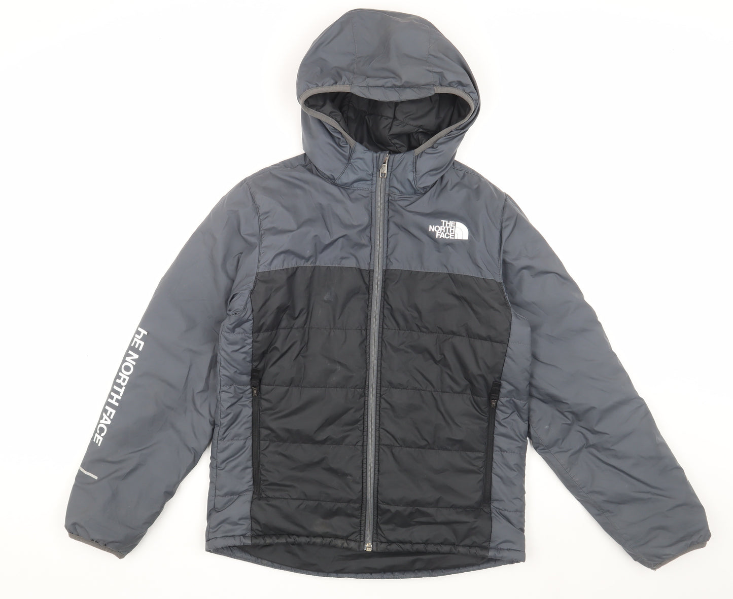 The North Face Boys Grey Puffer Jacket XL Hooded Winter Coat