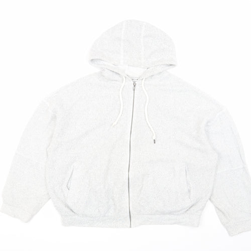 Light Before Dark Women's White Full Zip Hoodie L