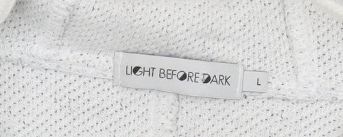 Light Before Dark Women's White Full Zip Hoodie L