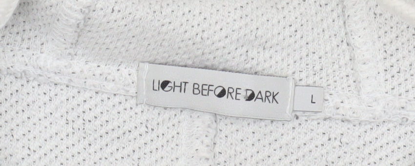 Light Before Dark Women's White Full Zip Hoodie L