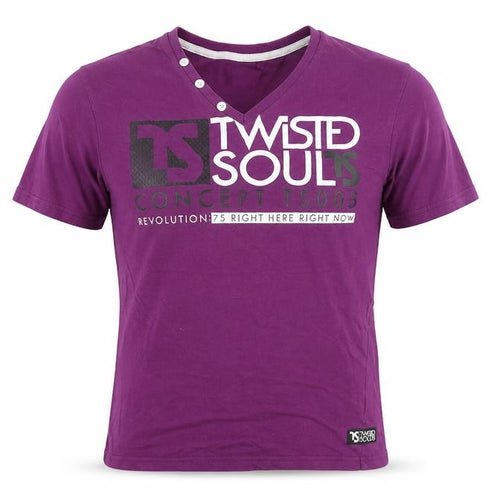 Twisted Soul Men's Purple Graphic T-Shirt L