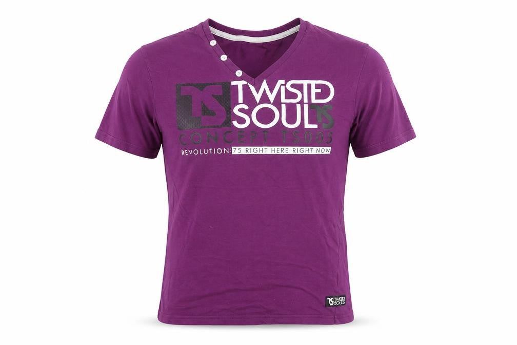 Twisted Soul Men's Purple Graphic T-Shirt L
