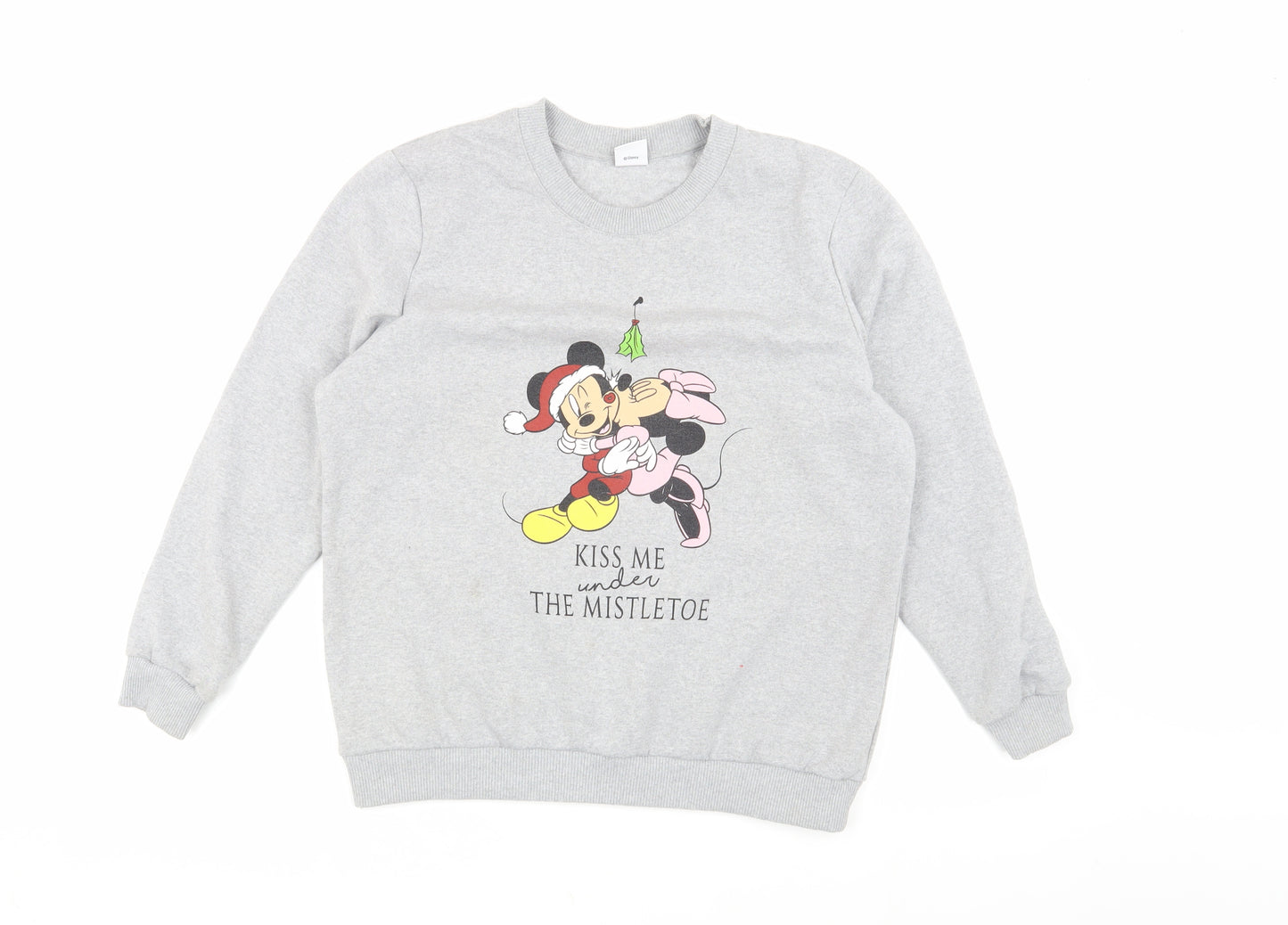 Disney Women's Grey M Pullover Christmas Sweatshirt