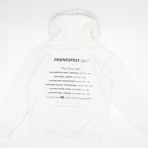 Friends Unisex White Pullover Hoodie M Logo