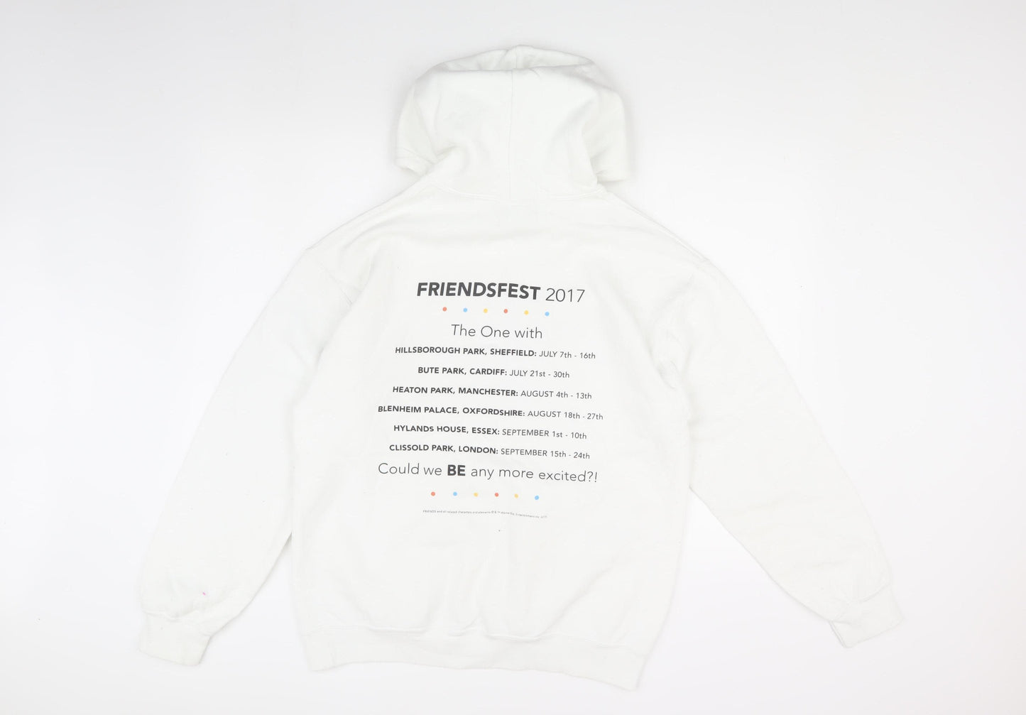 Friends Unisex White Pullover Hoodie M Logo