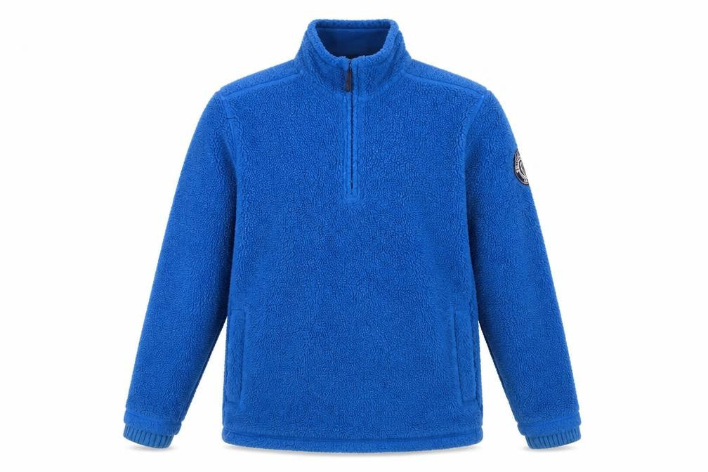 Front view of Marks & Spencer Men's Blue 1/2 Zip Sweatshirt - Medium
