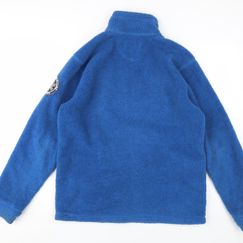 Marks and Spencer Men's Blue 1/2 Zip Sweatshirt - Medium