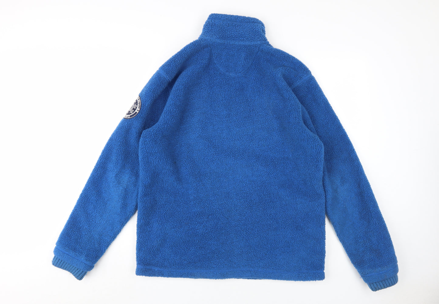 Marks and Spencer Men's Blue 1/2 Zip Sweatshirt - Medium