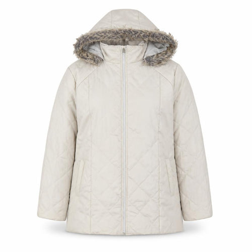 Anne De Lancay Women's Beige Puffer Coat M Hooded