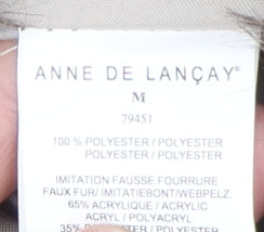Anne De Lancay Women's Beige Puffer Coat M Hooded
