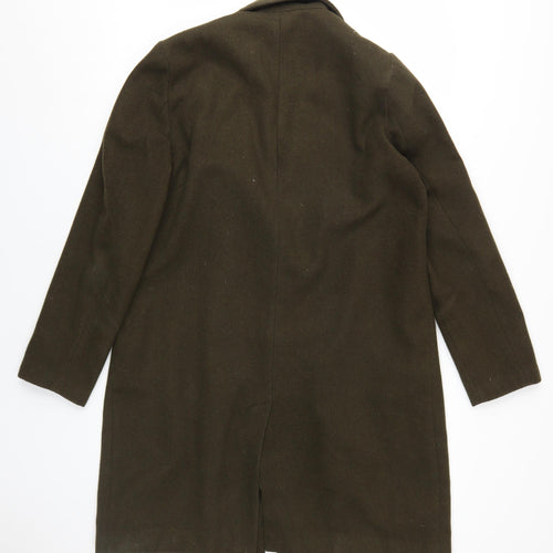 New Look Women's Green Long Overcoat Size 14