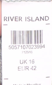 River Island Women's Green Basic T-Shirt, UK 16, 3/4 Sleeve