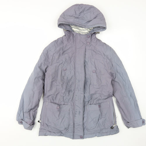 Marks and Spencer Women's Purple Hooded Puffer Jacket Size 10