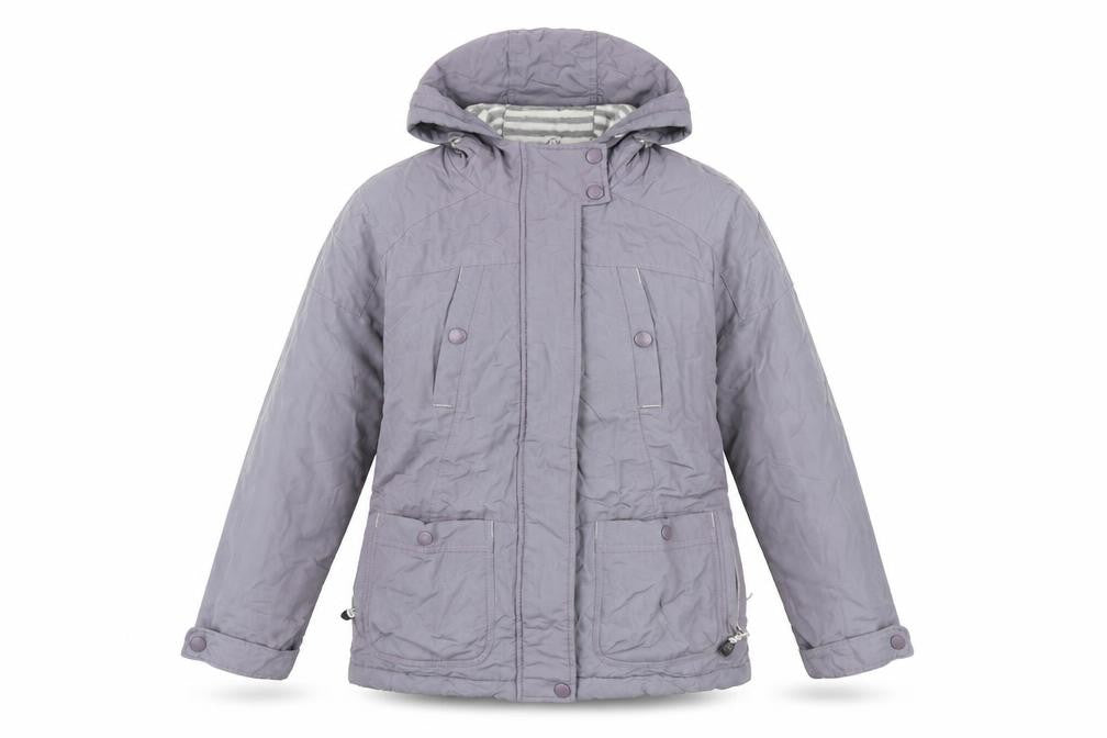 Front view of Marks & Spencer Women's Purple Hooded Puffer Jacket, size 10