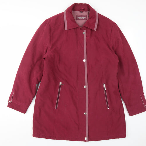 Katherine Hammond Women's Red Mid-Length Jacket Size 14