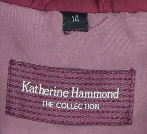 Katherine Hammond Women's Red Mid-Length Jacket Size 14