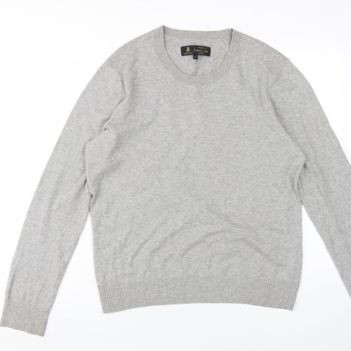 Label Lab Men's Grey Cotton Wool Pullover Jumper M