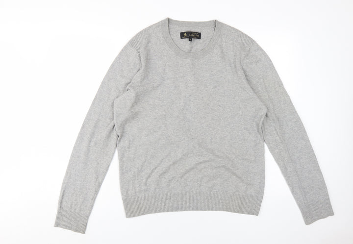 Label Lab Men's Grey Cotton Wool Pullover Jumper M