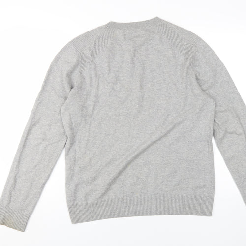 Label Lab Men's Grey Cotton Wool Pullover Jumper M