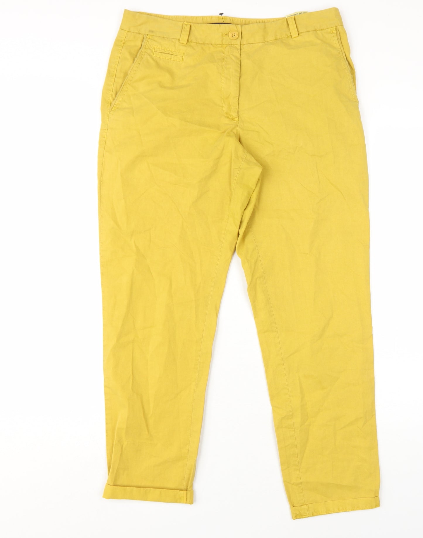 Marks and Spencer Women's Yellow Chino Trousers Size 12