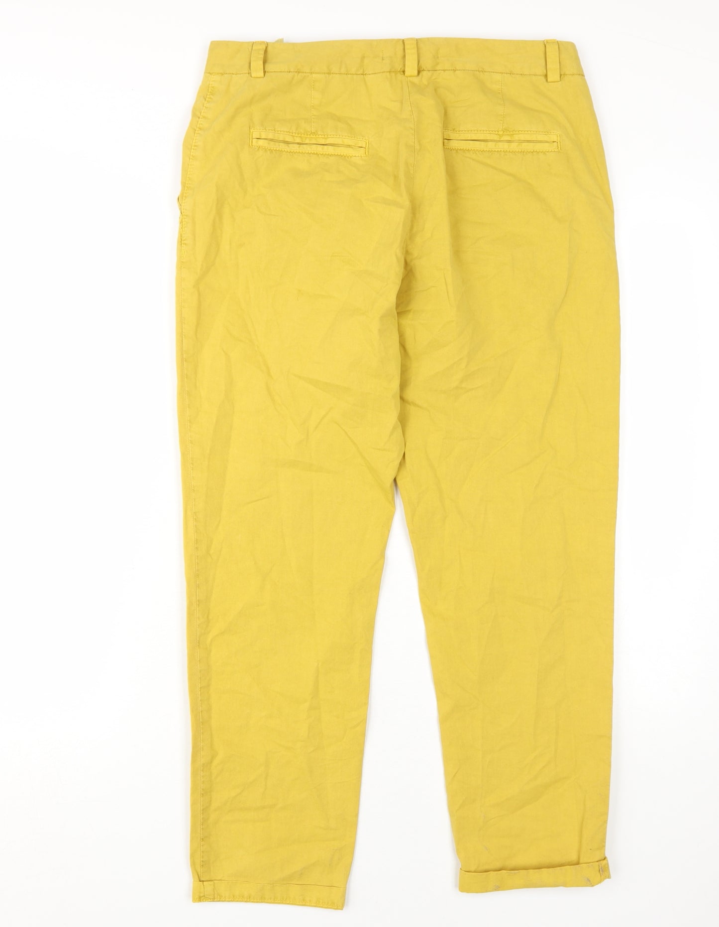 Marks and Spencer Women's Yellow Chino Trousers Size 12
