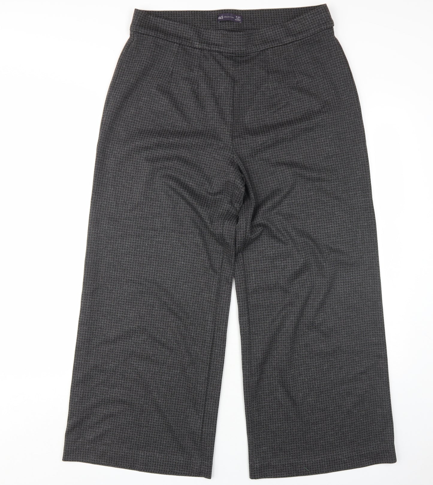 Marks and Spencer Women's Grey Wide-Leg Trousers Size 12