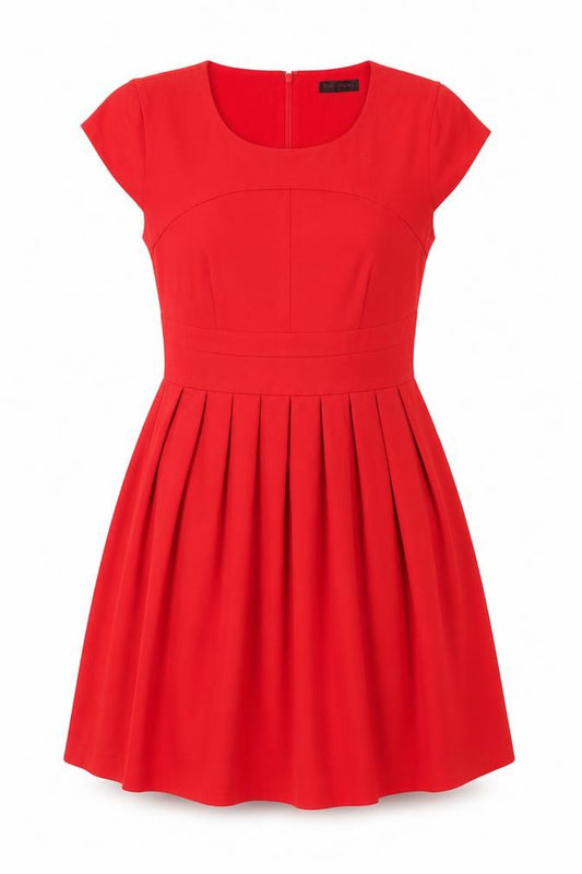Front view of Miss Selfridge Women's Red A-Line Dress, size 12