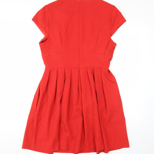 Miss Selfridge Women's Red A-Line Dress, Size 12