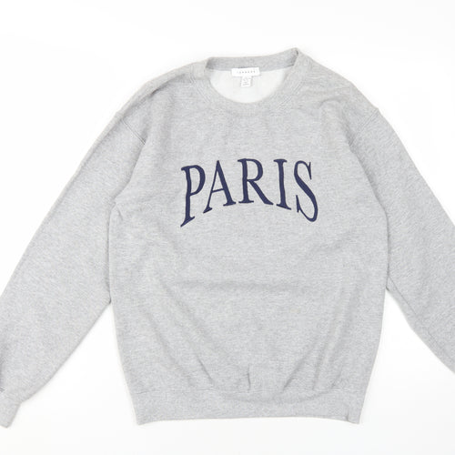 Topshop Women's Grey S Pullover Sweatshirt