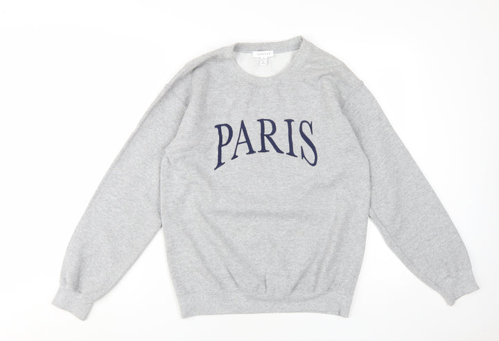 Topshop Women's Grey S Pullover Sweatshirt