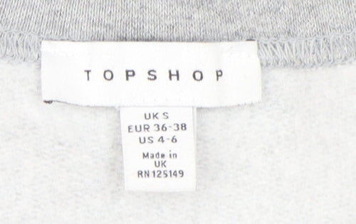 Topshop Women's Grey S Pullover Sweatshirt