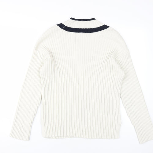 Marks and Spencer Women's Ivory V-Neck Jumper, Size M