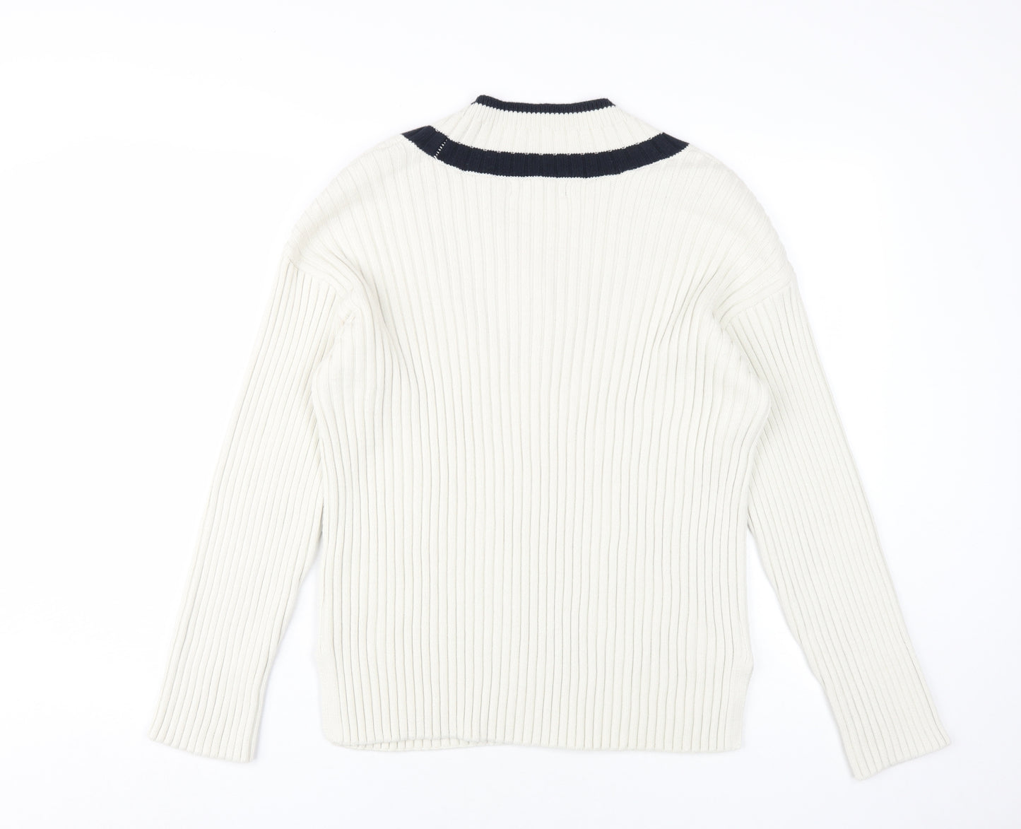 Marks and Spencer Women's Ivory V-Neck Jumper, Size M