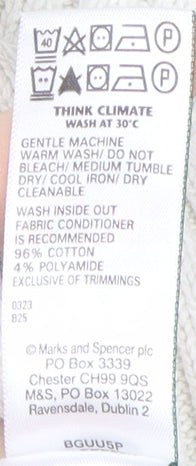 Marks and Spencer Women's Ivory V-Neck Jumper, Size M