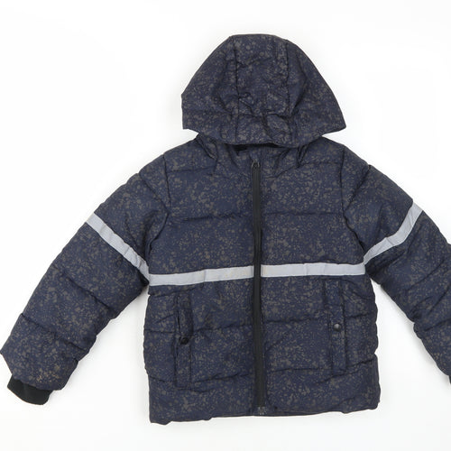 Lupilu Boys Blue Puffer Jacket 4-6 Years Hooded Winter Coat