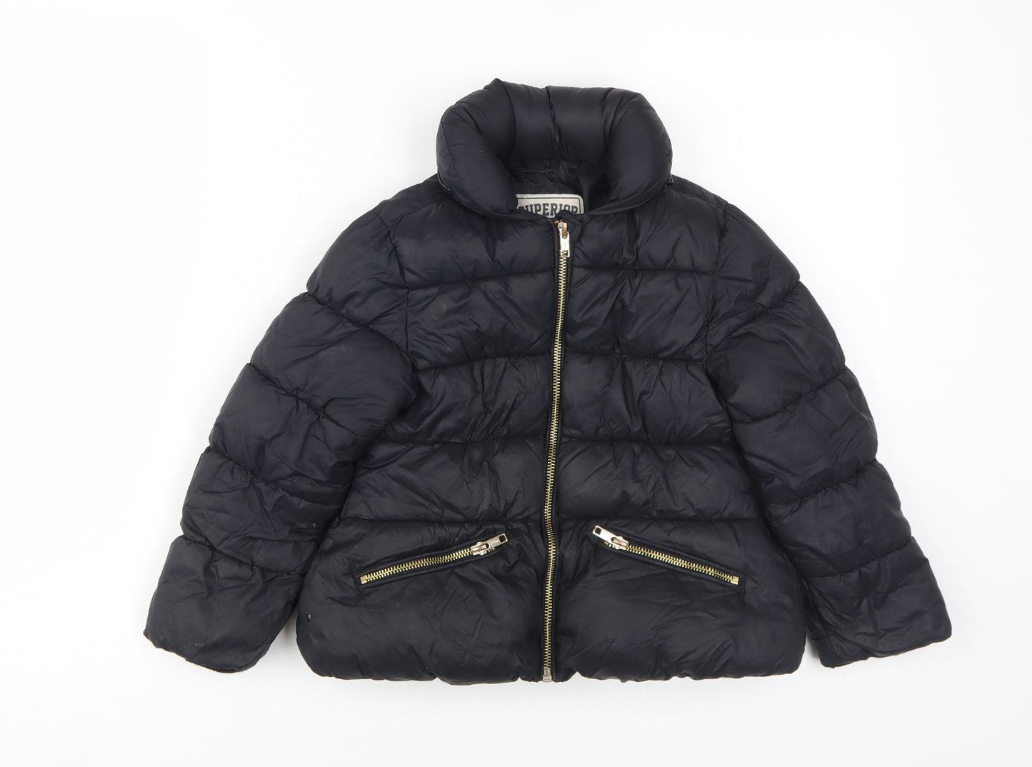Marks and Spencer Girls Black Puffer Jacket 5-6 Years