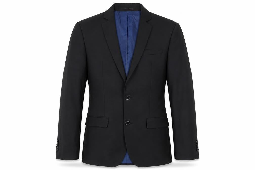 Front view of River Island Men's Black Regular Fit Blazer, size 38R