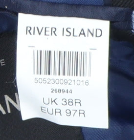 River Island Men's Black Regular Fit Blazer Size 38R
