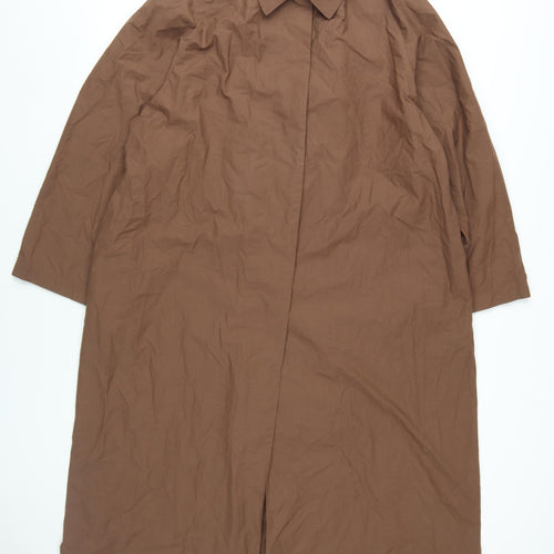 MNG Women's Brown Collared Long Shirt Dress XS