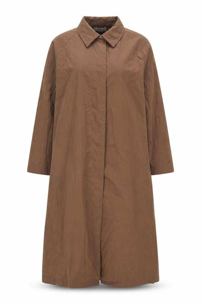 MNG Women's Brown Collared Long Shirt Dress XS