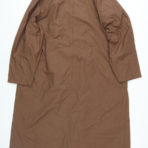 MNG Women's Brown Collared Long Shirt Dress XS
